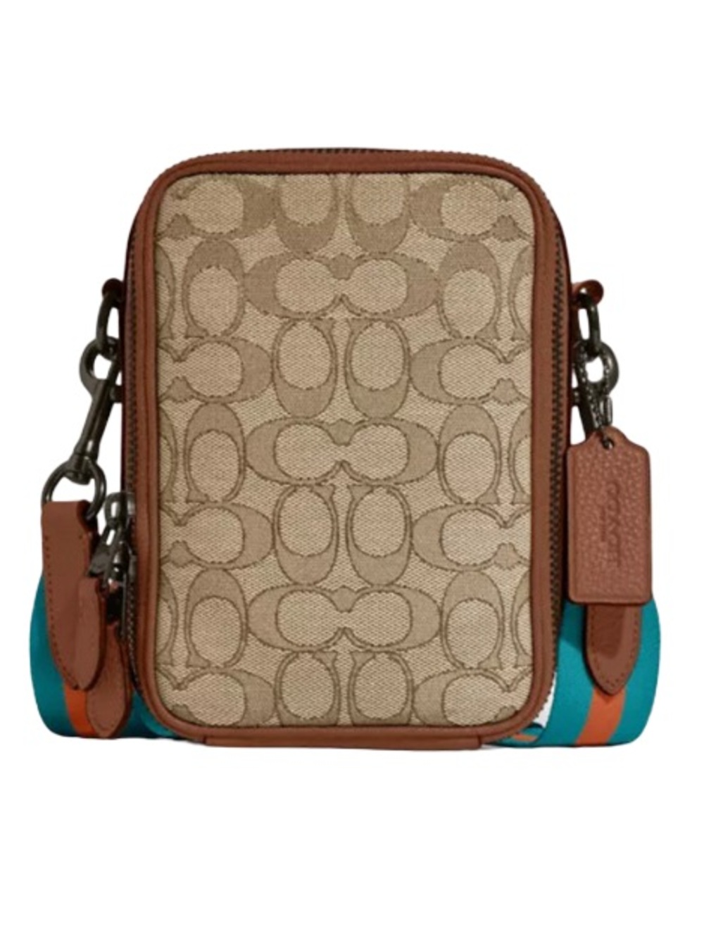 Men LIKE NEW Coach Beige Signature Canvas crossbody Bag